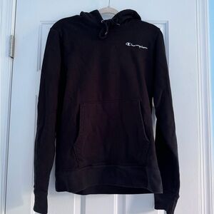Black Champion Hooded Sweatshirt. Size S.